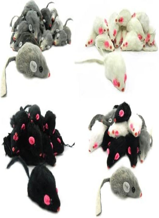Labriciyon 5 Pcs Gray Fur Rattle Mouse Cat Toy Mice Animal Toy Pet Supplies Furry Play Combo - Cat Toy Mix - Image 4